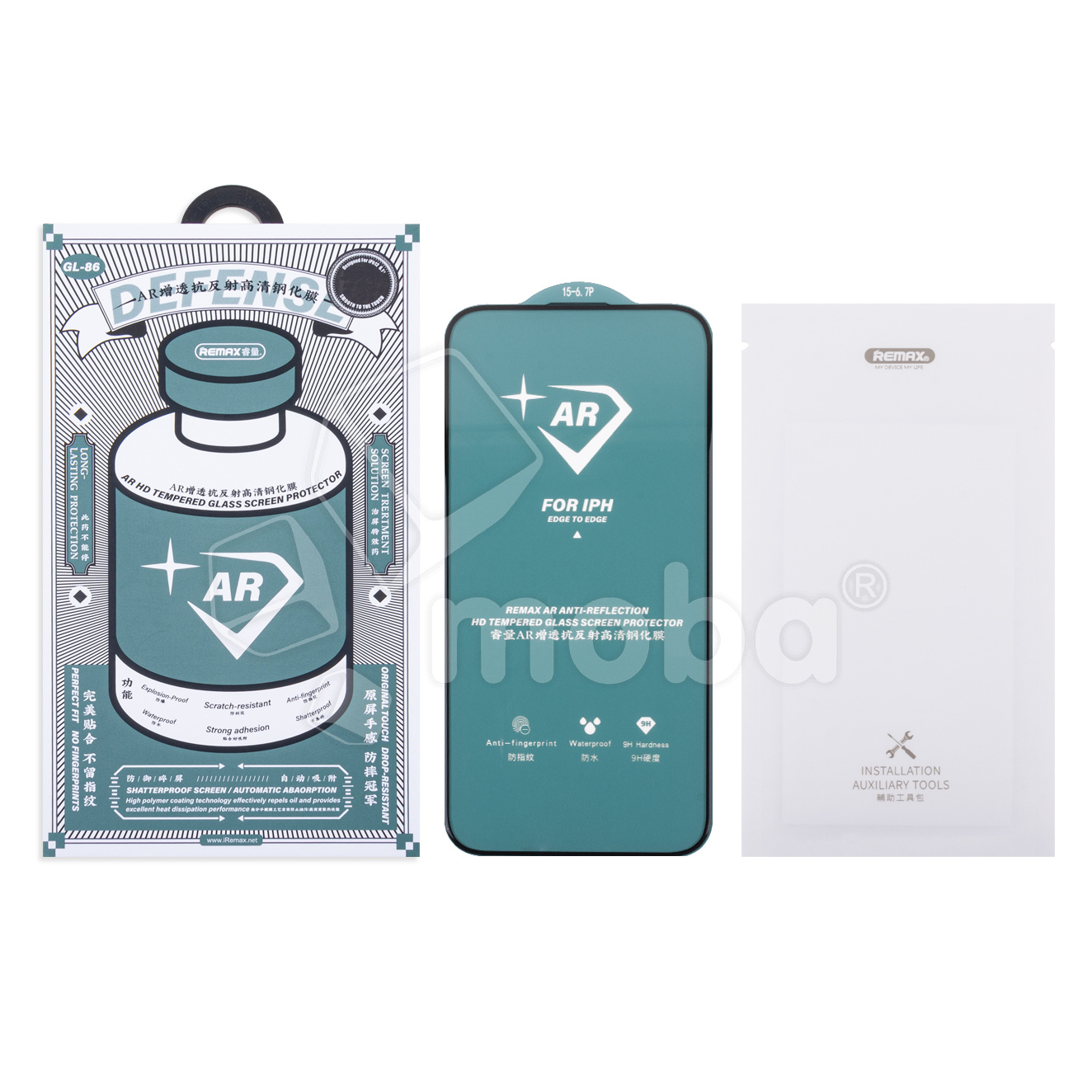 Защитное стекло "Антибликовое" Remax Medicine Glass GL-86 для iPhone 15 Pro Max Черный