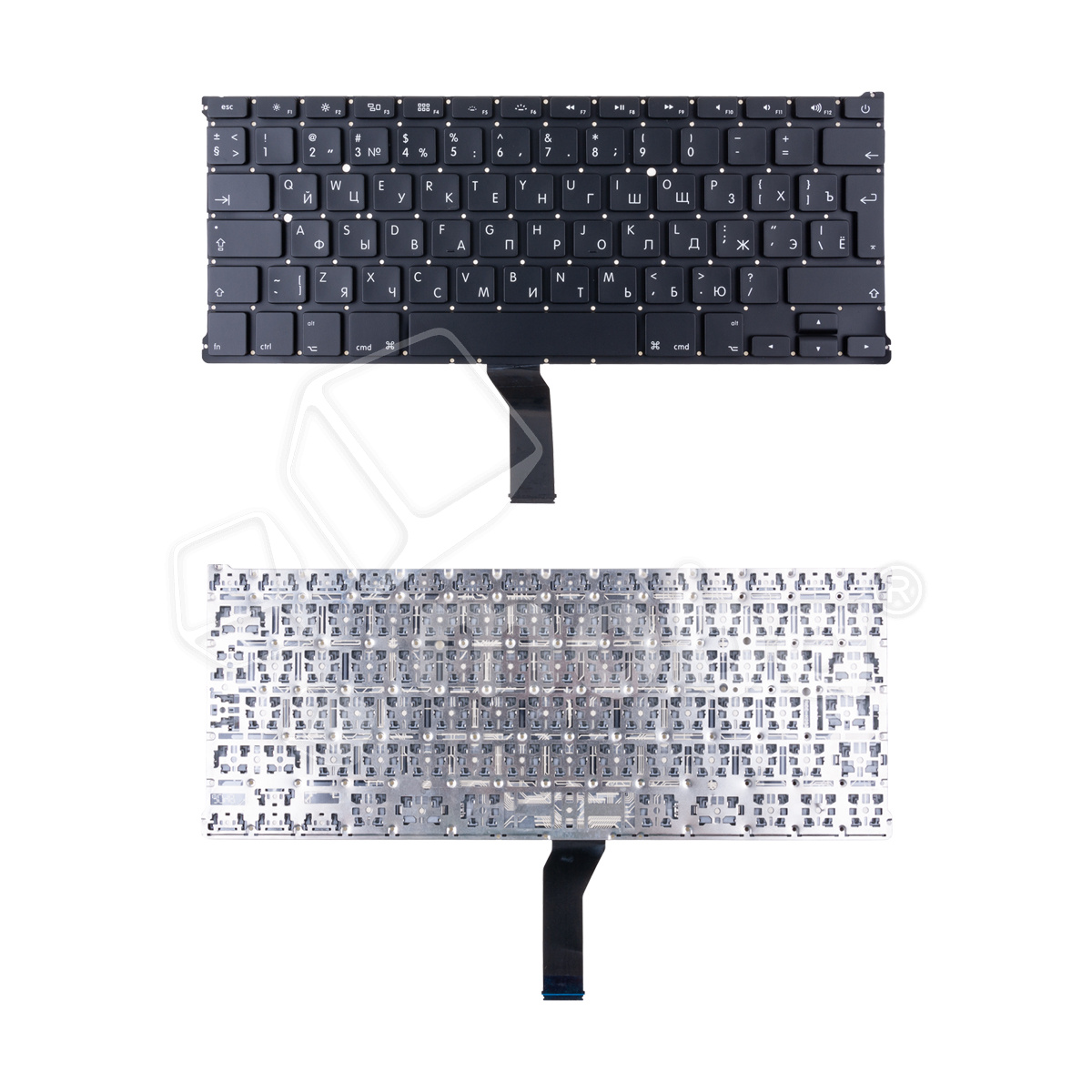 Клавиатура для ноутбука MacBook Air 13" A1369/A1466 (2011-2017, Г-образный Enter RU) Черный