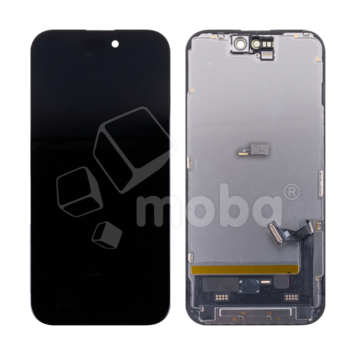 Дисплей для iPhone 15 (A3090) в сборе с тачскрином Черный - (Soft OLED, Full HD) (площадка под IC)