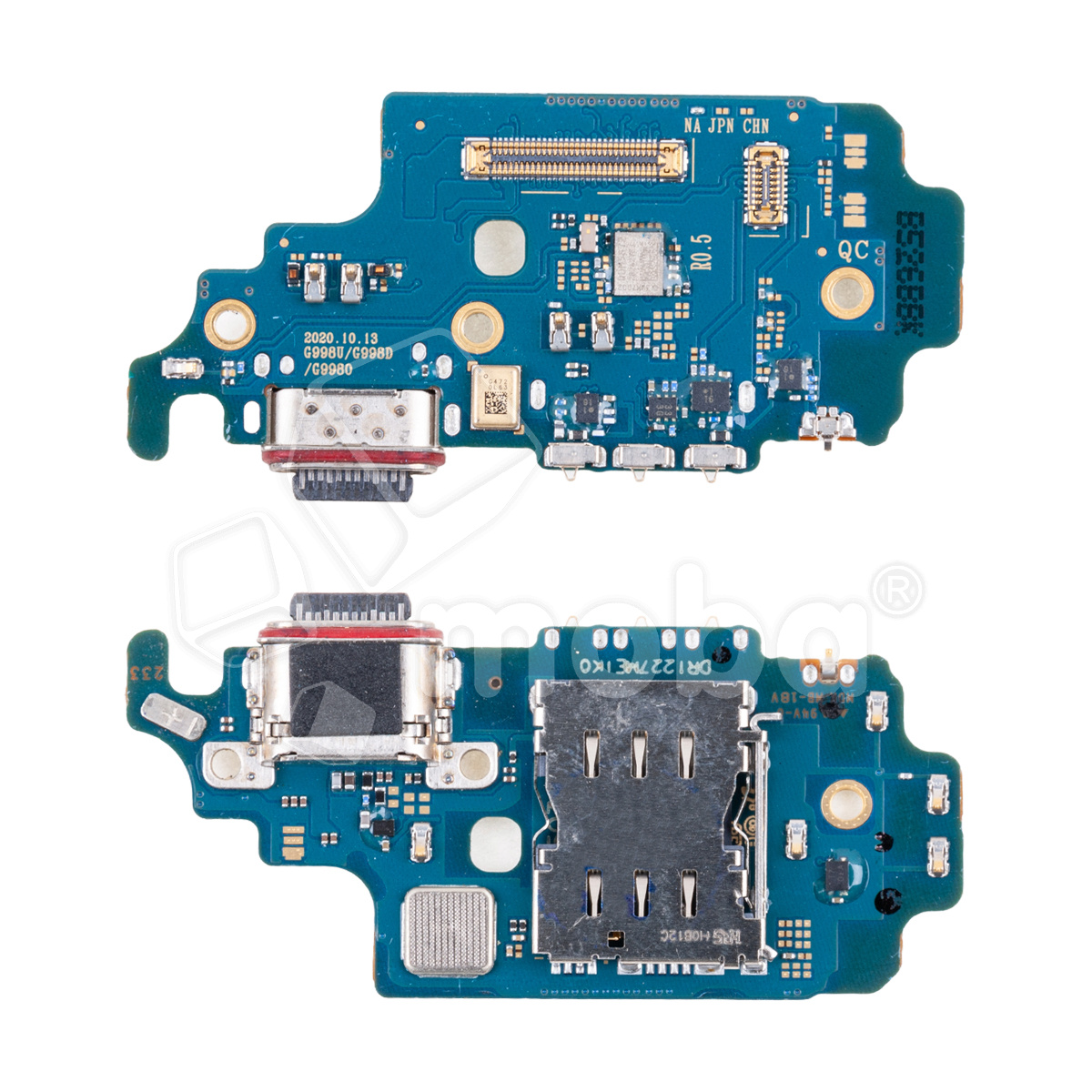 Шлейф для Samsung Galaxy S21 Ultra (G998U/America/EU version) плата системный разъем/разъем SIM/микрофон - Премиум