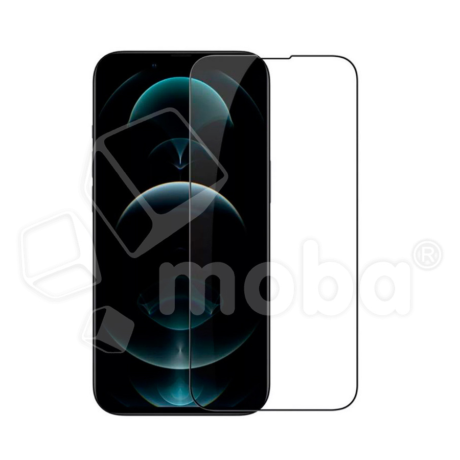 Защитное стекло "Премиум" для iPhone 13/13 Pro/14/16e/17e Черный (Закалённое+, полное покрытие)
