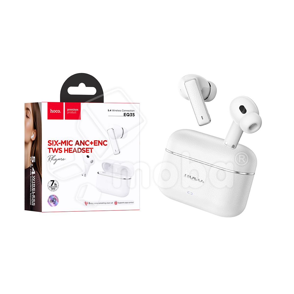 Беспроводные наушники Bluetooth Hoco EQ35 (TWS, вакуумные, ANC) Белый