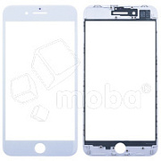 Стекло для переклейки iPhone 8 Plus с OCA пленкой + рамка Белый - OR (Mitsubishi)