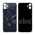 Задняя крышка для iPhone 11 (A2221) Черный (стекло, монолит, широкий вырез под камеру, логотип) - Премиум
