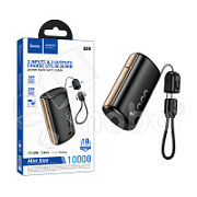 Внешний Аккумулятор (Power Bank) Hoco Q50 10000 mAh (20W, PD, Type-C, кабель Type-C-Lightning, LED дисплей) Черный