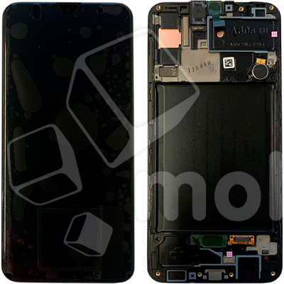 Дисплей для Samsung Galaxy A30s (A307F) модуль с рамкой Черный - OR (SP)